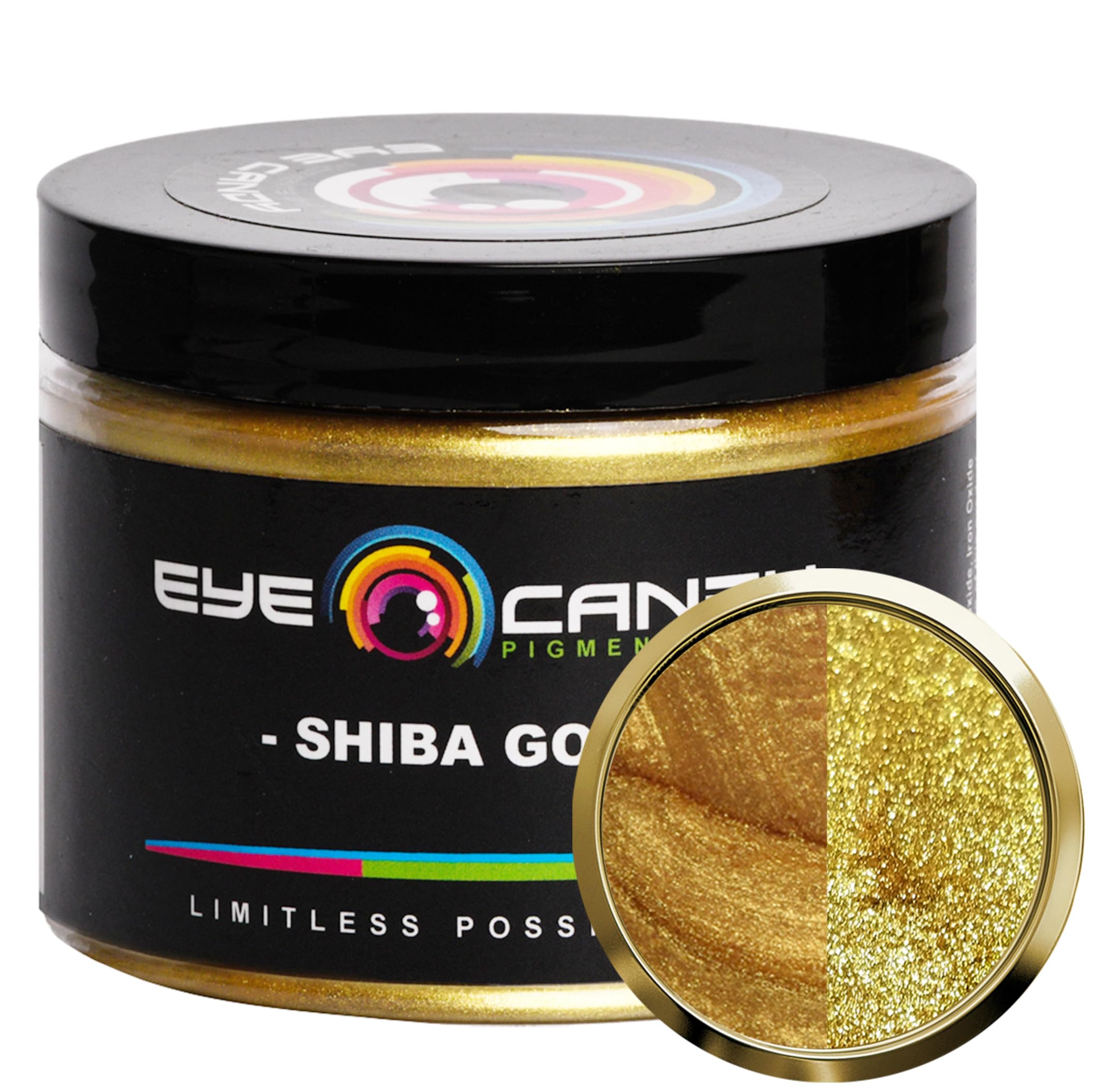 Eye Candy Pigments Premium Gold Mica Powder - Shiba Gold (50gr) - for Epoxy, Resin, Soap, Paint, Woodworking, Acrylic Pouring, Bath Bombs, Fishing