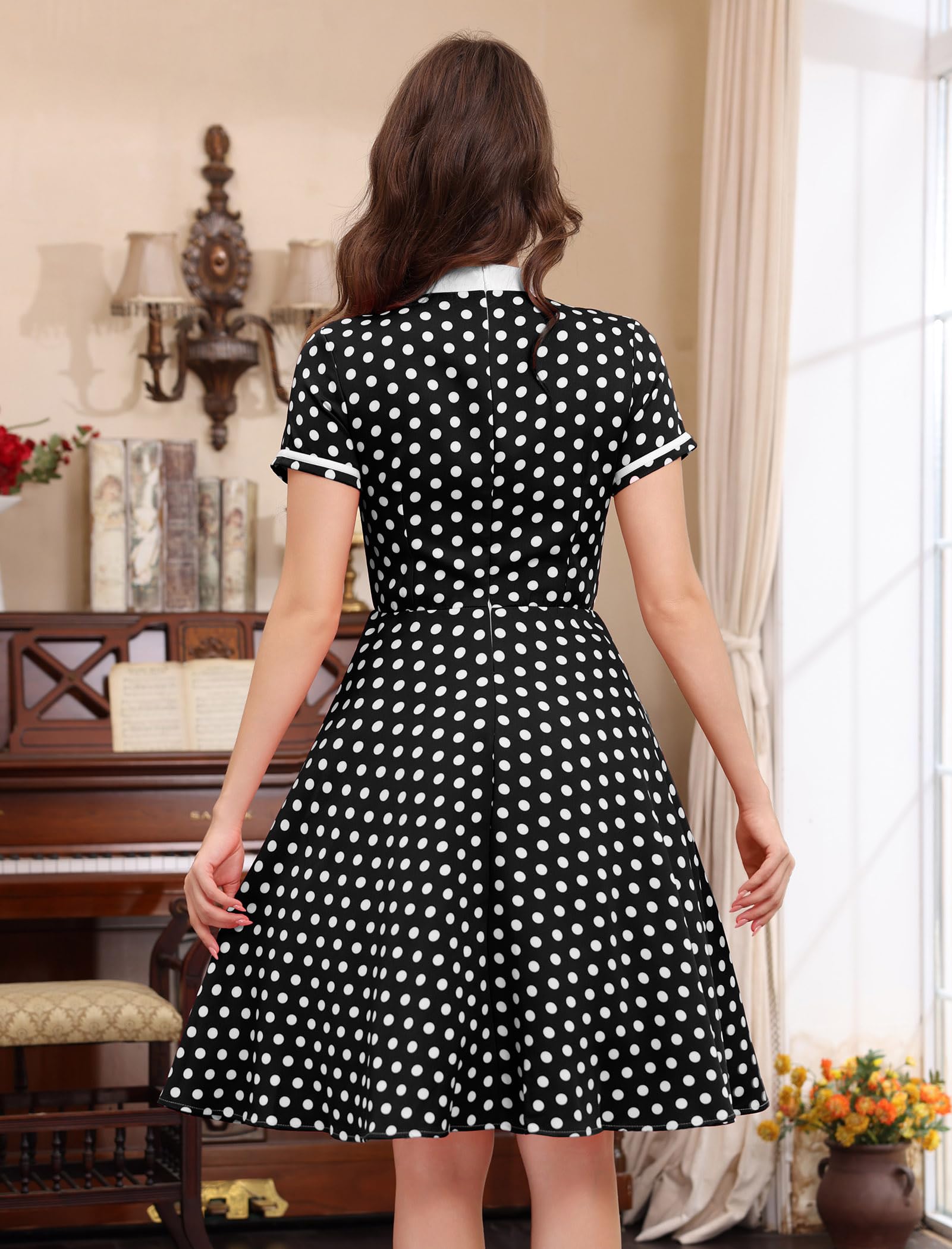 Robe de Cocktail Vintage en Maille avec Broderie Florale pour Femme - Robe de Cocktail - Robe de soirée Gothique des années 1950