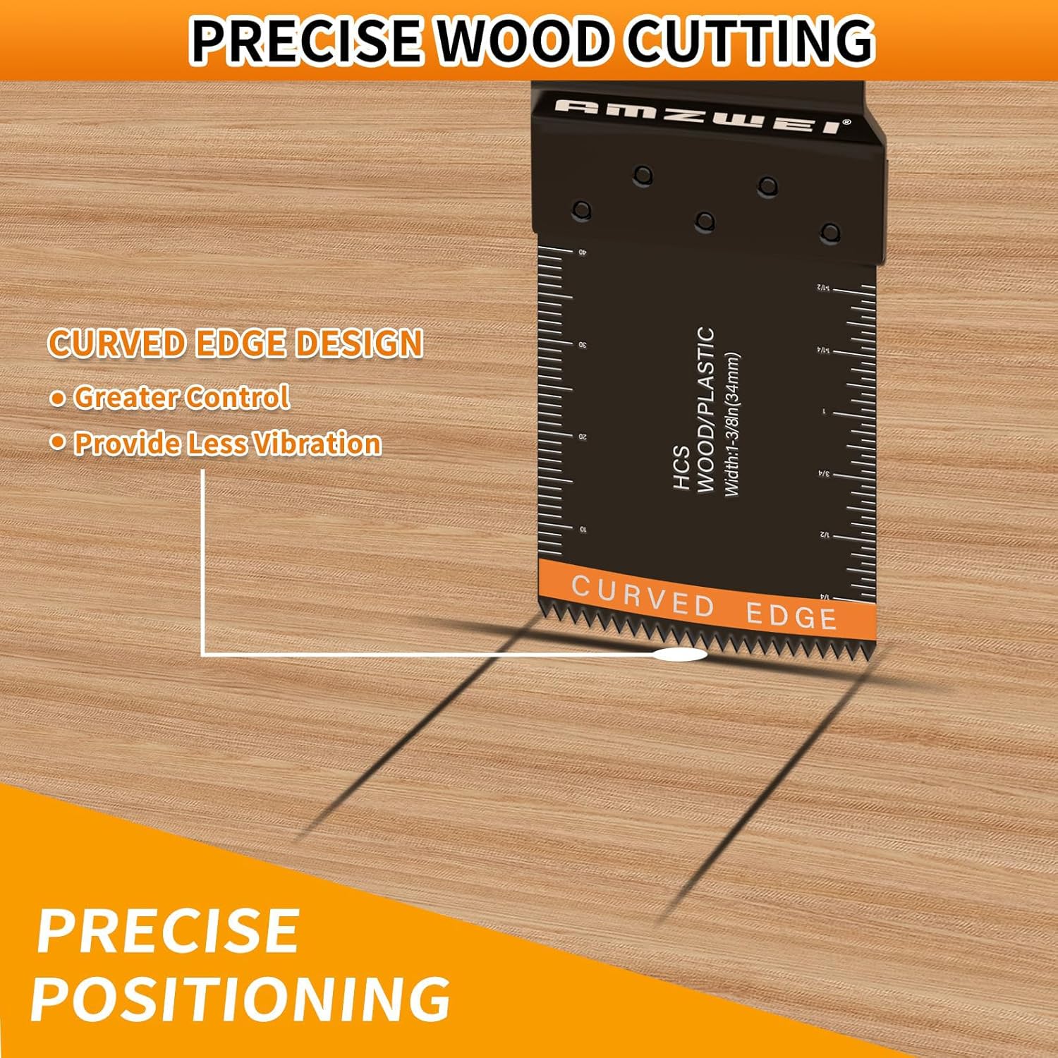 100Pcs Multi Tool Blades, Titanium and HCS Professional Oscillating Saw Blades for Wood Plastic Metal, Curved Edge Oscillating Tool Blades Compatible with Dewalt, Milwaukee, Ryobi, Rockwell