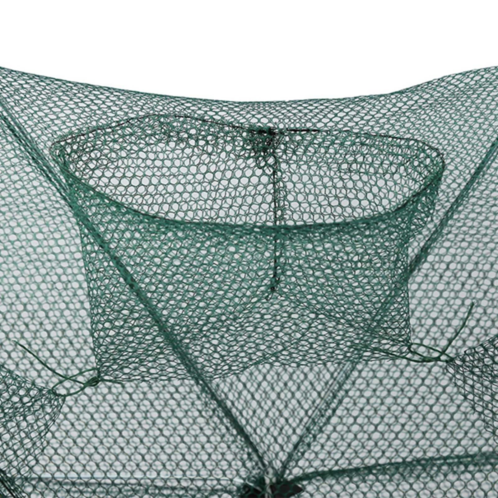 Red de Trampas para Cebo de Pesca, 6/12 Agujeros Red de Pesca Automática Jaula para Camarones Nylon Plegable Trampa para Cebo de Pesca Cangrejo Trampa para Peces Accesorios