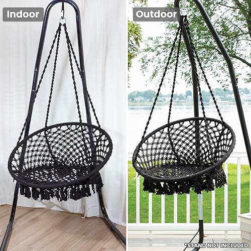 Miniatura 4 de Bahia - Hamaca de macramé, silla colgante para dormitorio, silla de columpio de cuerda bohemia para interiores, silla de columpio de macramé para