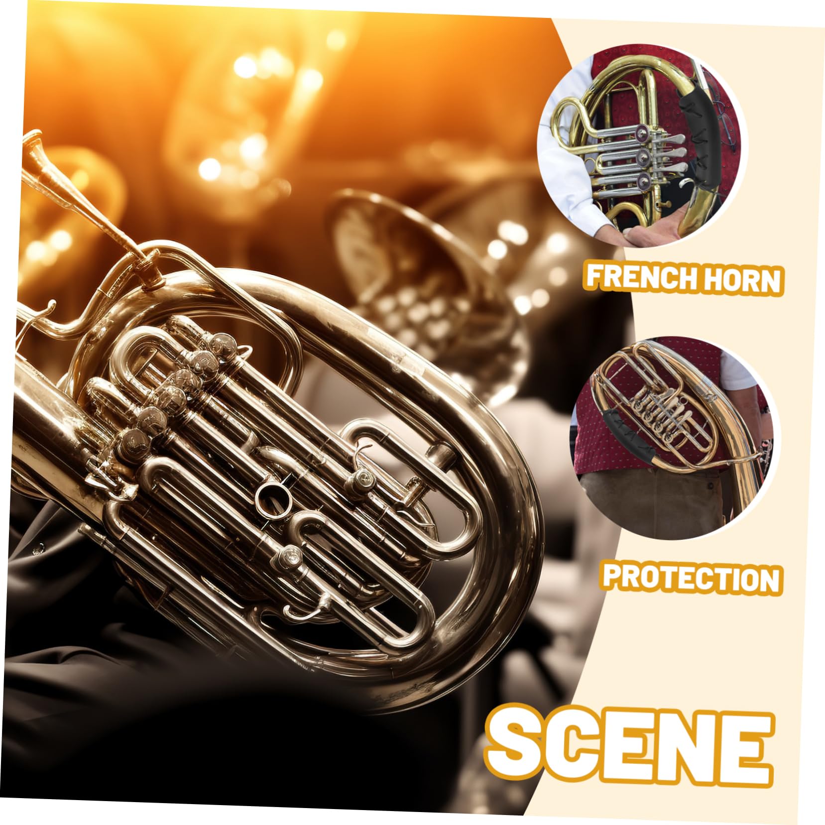 Levemolo Leather French Horn Guard Guard Case Strap for Musical Horn Non-skid Durable