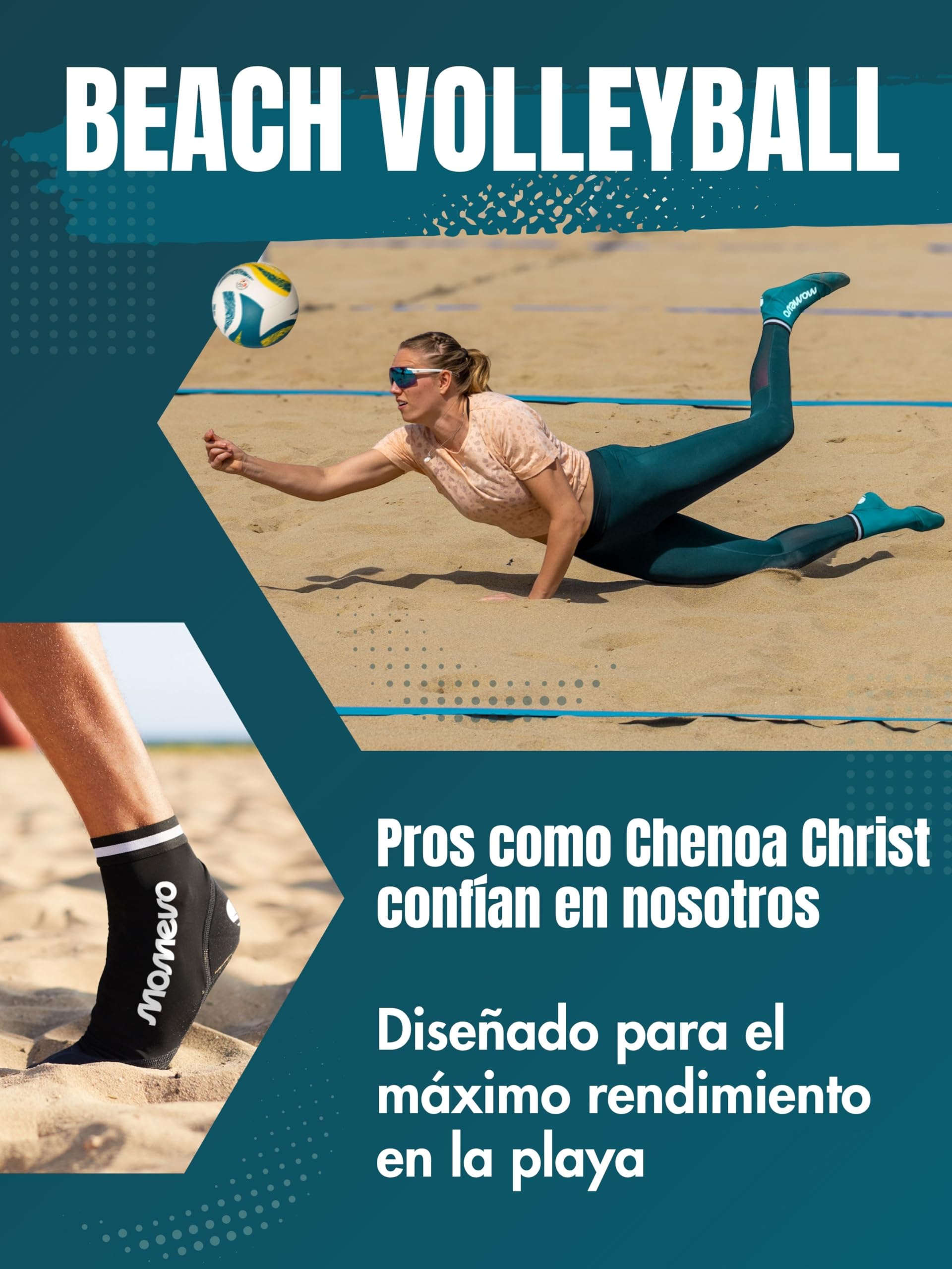 Calcetines de voleibol de playa Beachmates – Calcetines de playa protectores de neopreno y elastano – protección ideal contra el frío y el calor