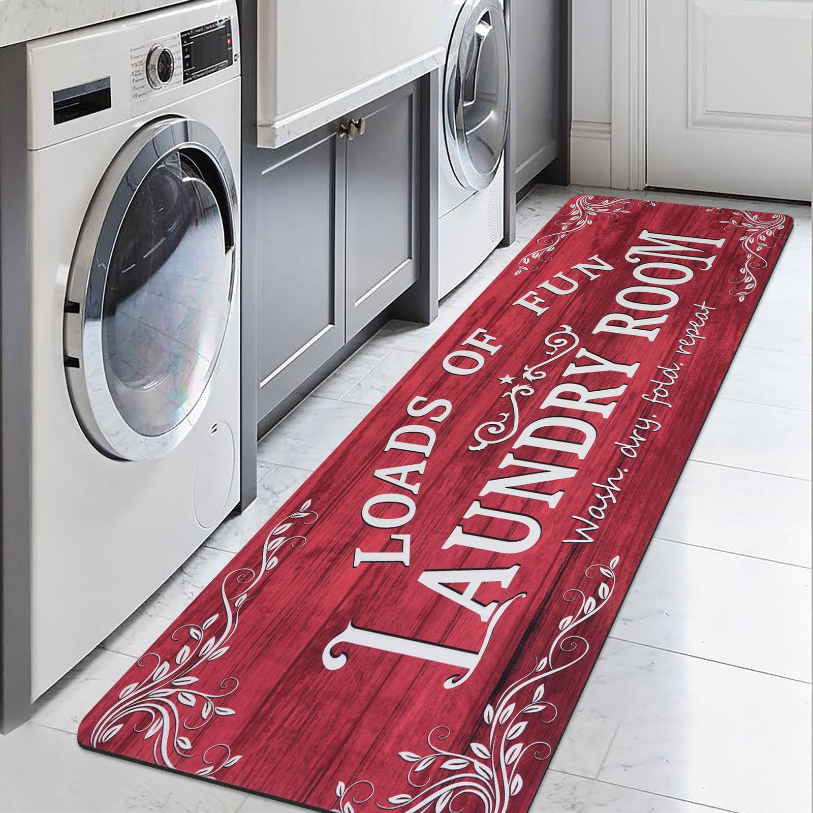 Lansny Laundry Room Rug Runner 24"x72" Non Slip Waterproof Laundry Mats for Laundry Room Decor Washable Floor Farmhouse Laundry Rug for Mudroom