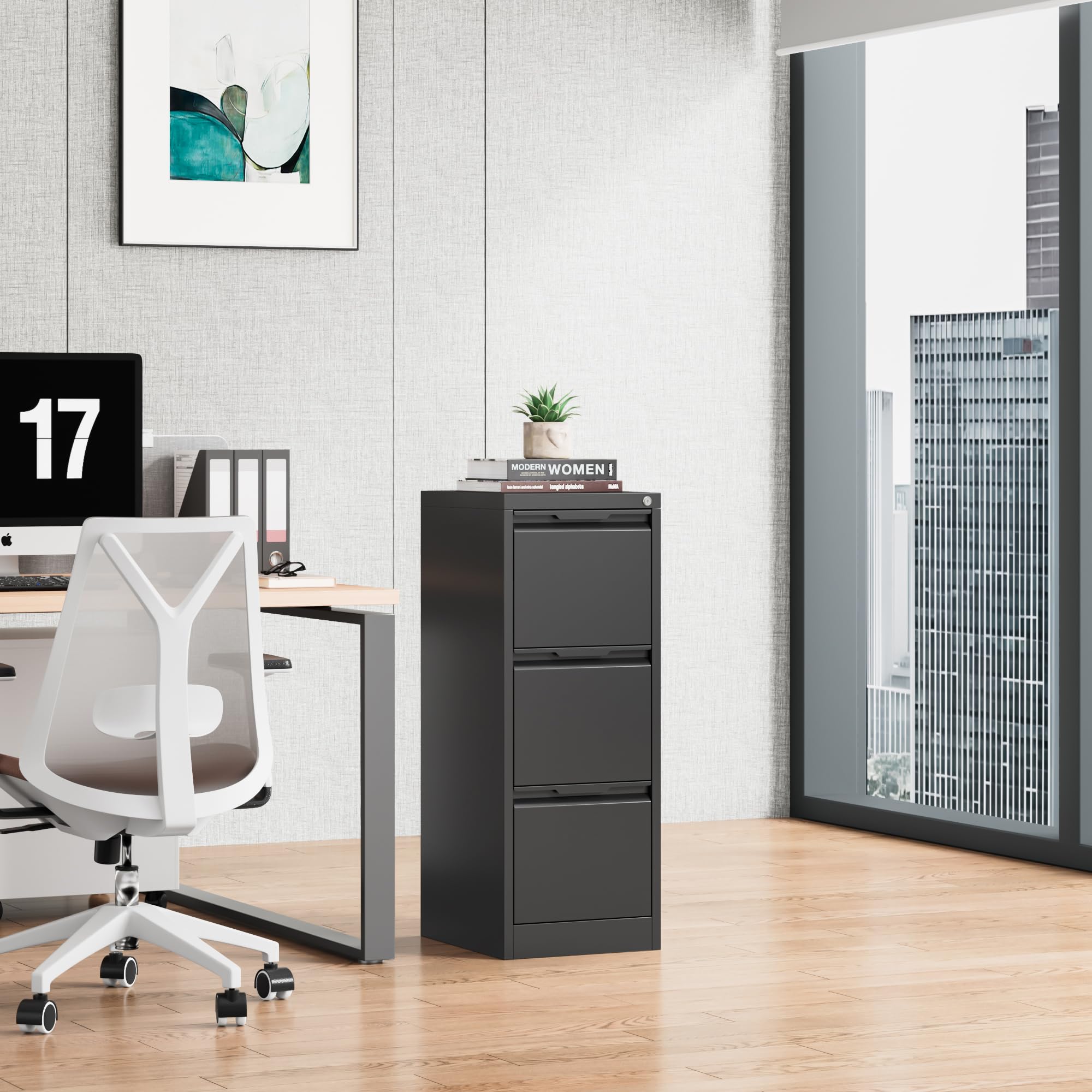 Buy Anxxsu 2 Drawer White File Cabinet With Lock, Metal Storage Cabinet With Drawers, 71 Filing Cabinets For Home Office Lockable Steel Storage