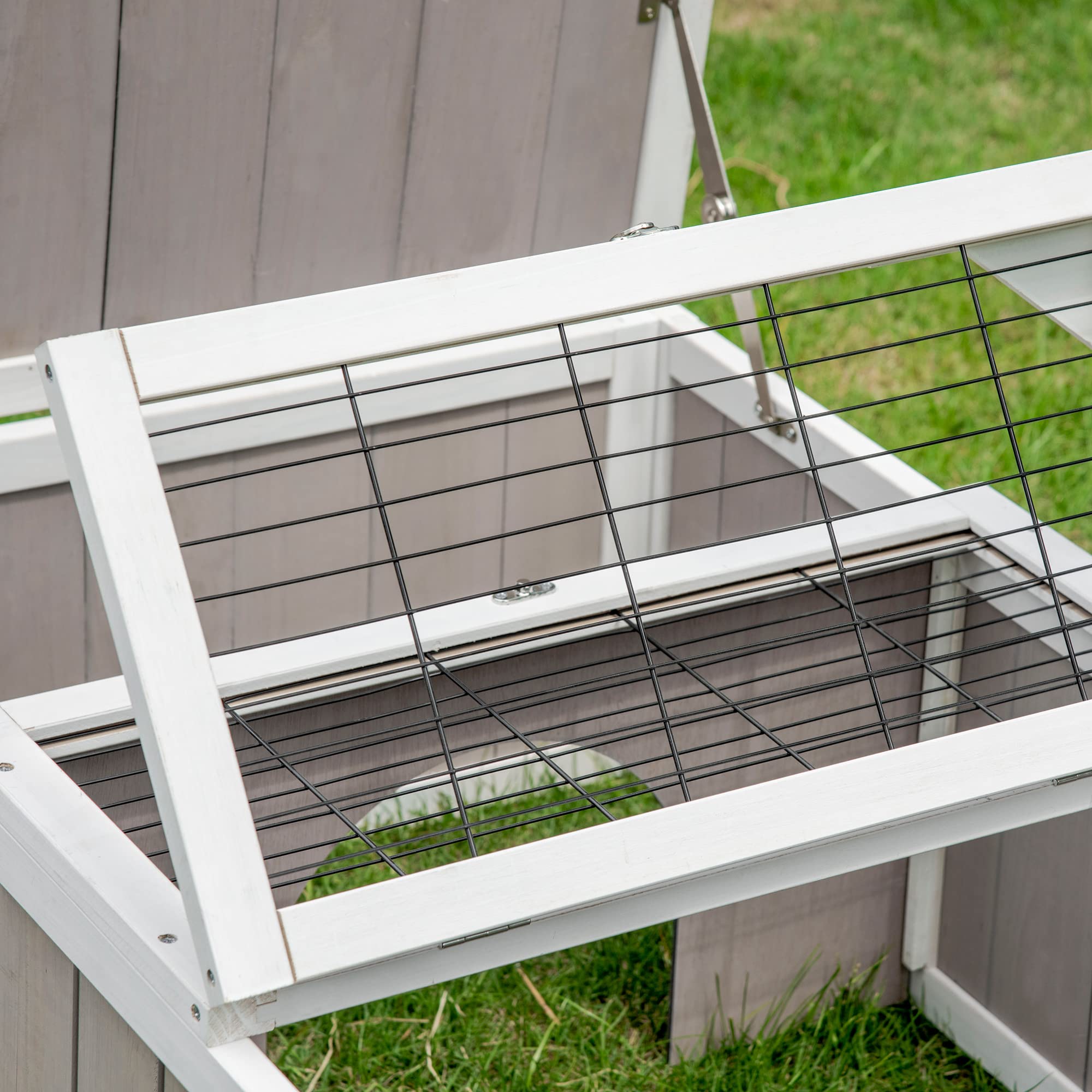 PawHut Casa recinto gabbia per piccolo animale tartaruga con 2 spazi dim. 91,5 x 61 x 33 H cm, legno di abete