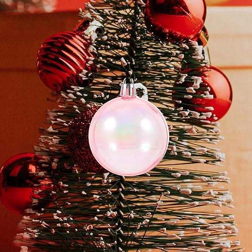 Miniatura 3 de HOMSFOU 40 piezas de bolas transparentes colgantes inastillables bolas de árbol de Navidad, decoración iridiscente de dulces de boda para decoración
