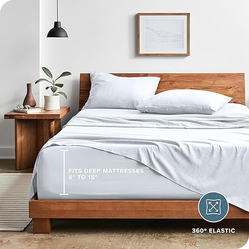 Miniatura 4 de Bare Home Juego de sábanas tamaño Queen, microfibra ultrasuave lavada a la piedra de 1800 hilos, lujosa, doble cepillado, bolsillos profundos,