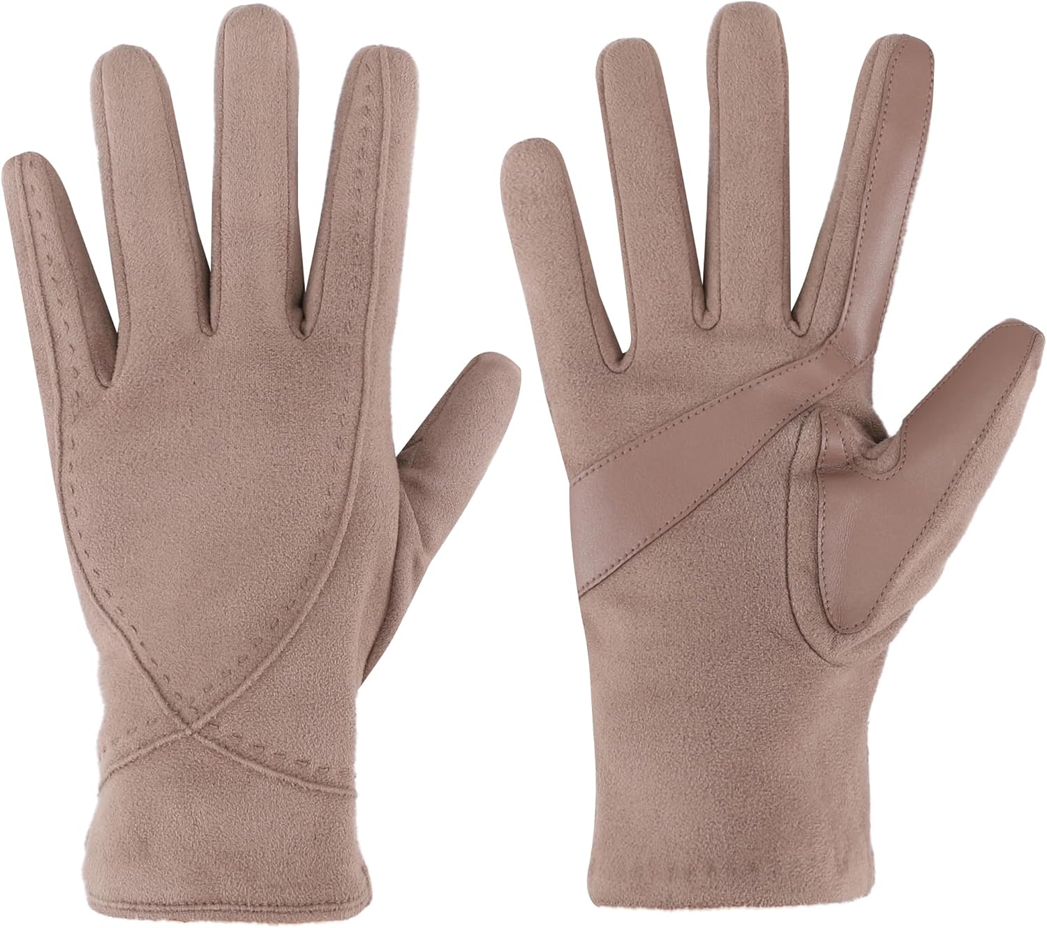 isotoner womens Water Repellent Touchscreen Microsuede Shortie Gloves - Image 5