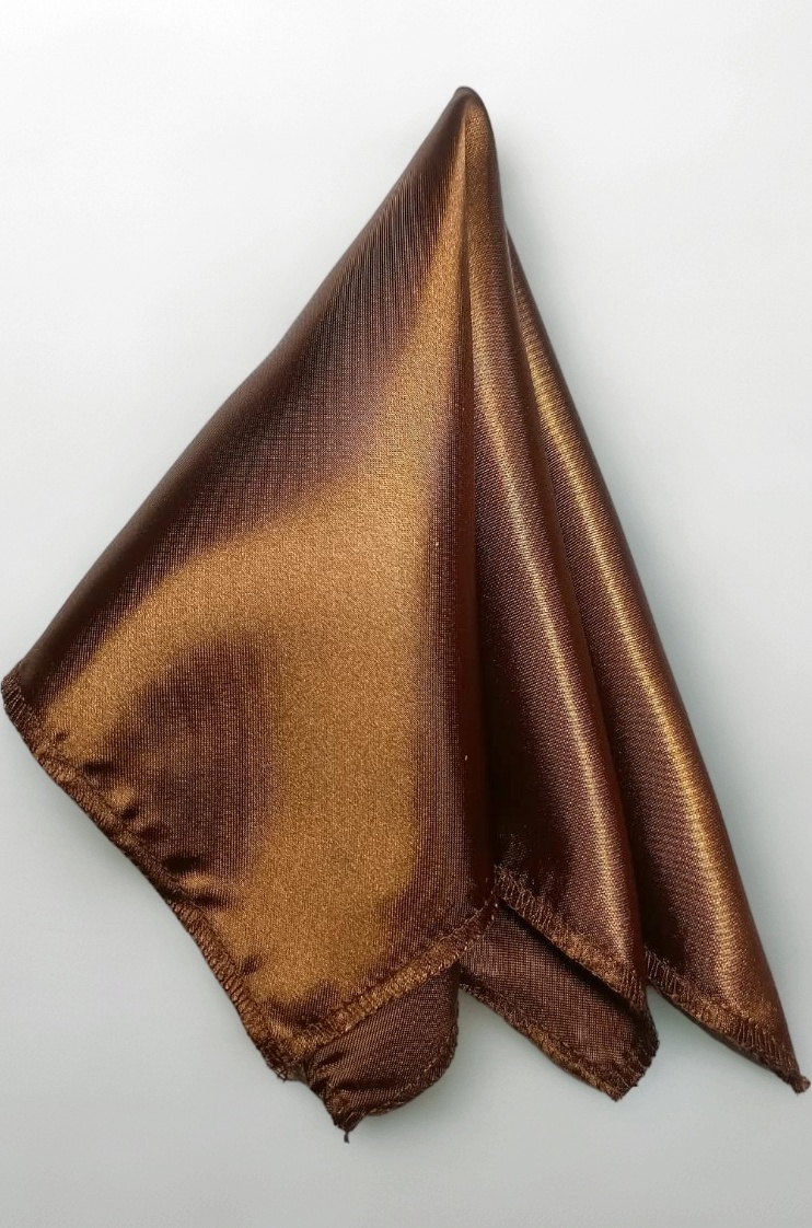Satin Pocket Square for Men, Wedding Handkerchief for Suits, Blazers & Tuxedo Men's Pocket Square (Dark Brown)