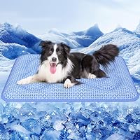 Rywell Dog Cooling Mat 44x32 - Thick PCM & Arc-Chill 3.0 for Large Dogs, Color-Changing, Dual-Sided All-Year, Portable Pet Bed