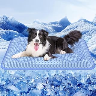 Rywell Dog Cooling Mat 44x32 - Thick PCM & Arc-Chill 3.0 for Large Dogs, Color-Changing, Dual-Sided All-Year, Portable Pet Bed