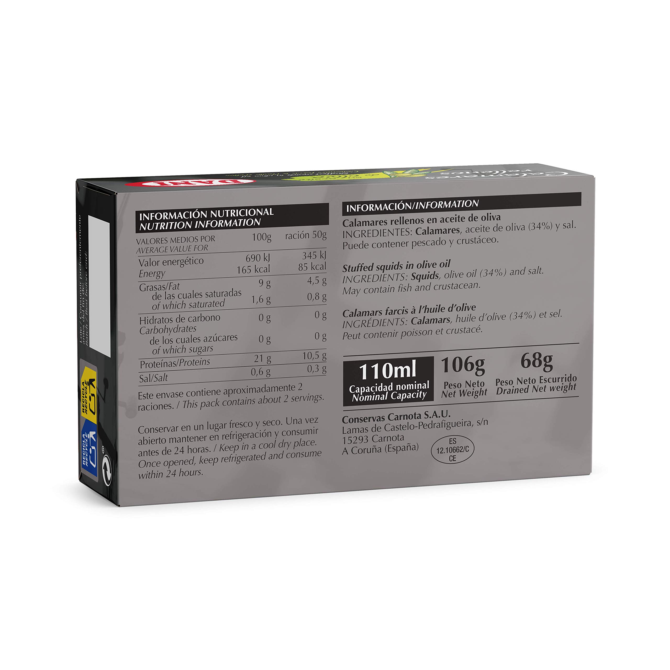 Dani - Calamar (relleno) en aceite de oliva - Pack 6 x 106 gr.