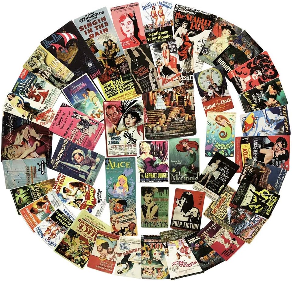 64pcs Large Retro Classic Reminiscence Cartoon and Movie Poster Stickers Laptop Motorcycle Bicycle Luggage Guitar Bike Skateboard Refrigerator Sticker Decal