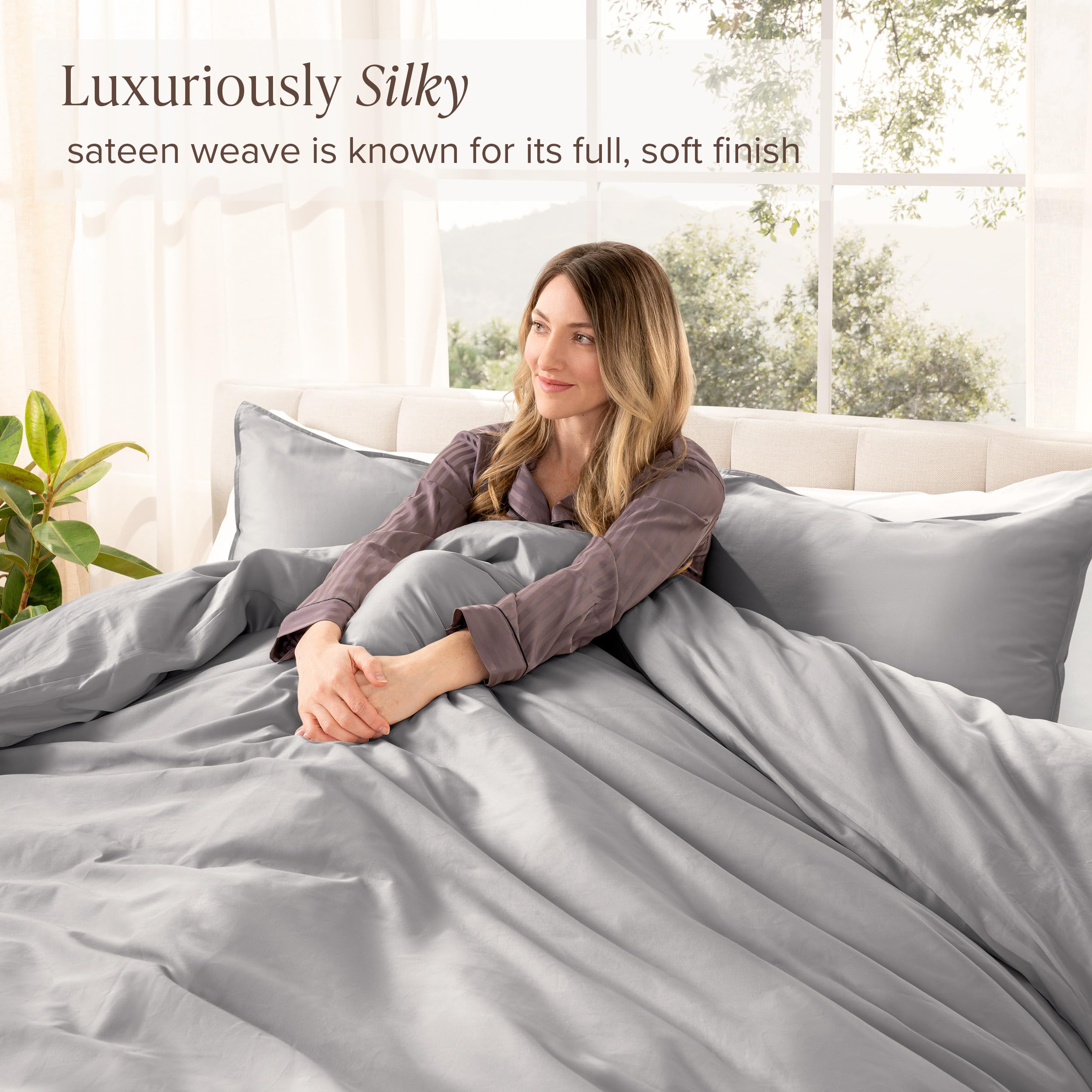 Amazon.com: Bare Home 100% Organic Cotton Sateen Duvet Cover Set