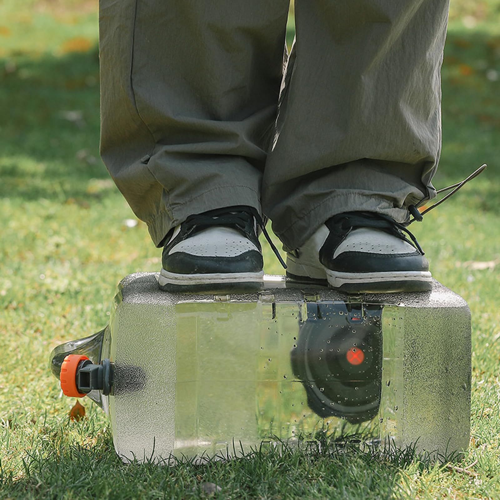 Starnearby Contenedor de agua de camping de 5L/12L/18L con grifo, dispensador de agua portátil de policarbonato de grado alimenticio con grifo, portador de agua sin BPA para acampar al aire libre