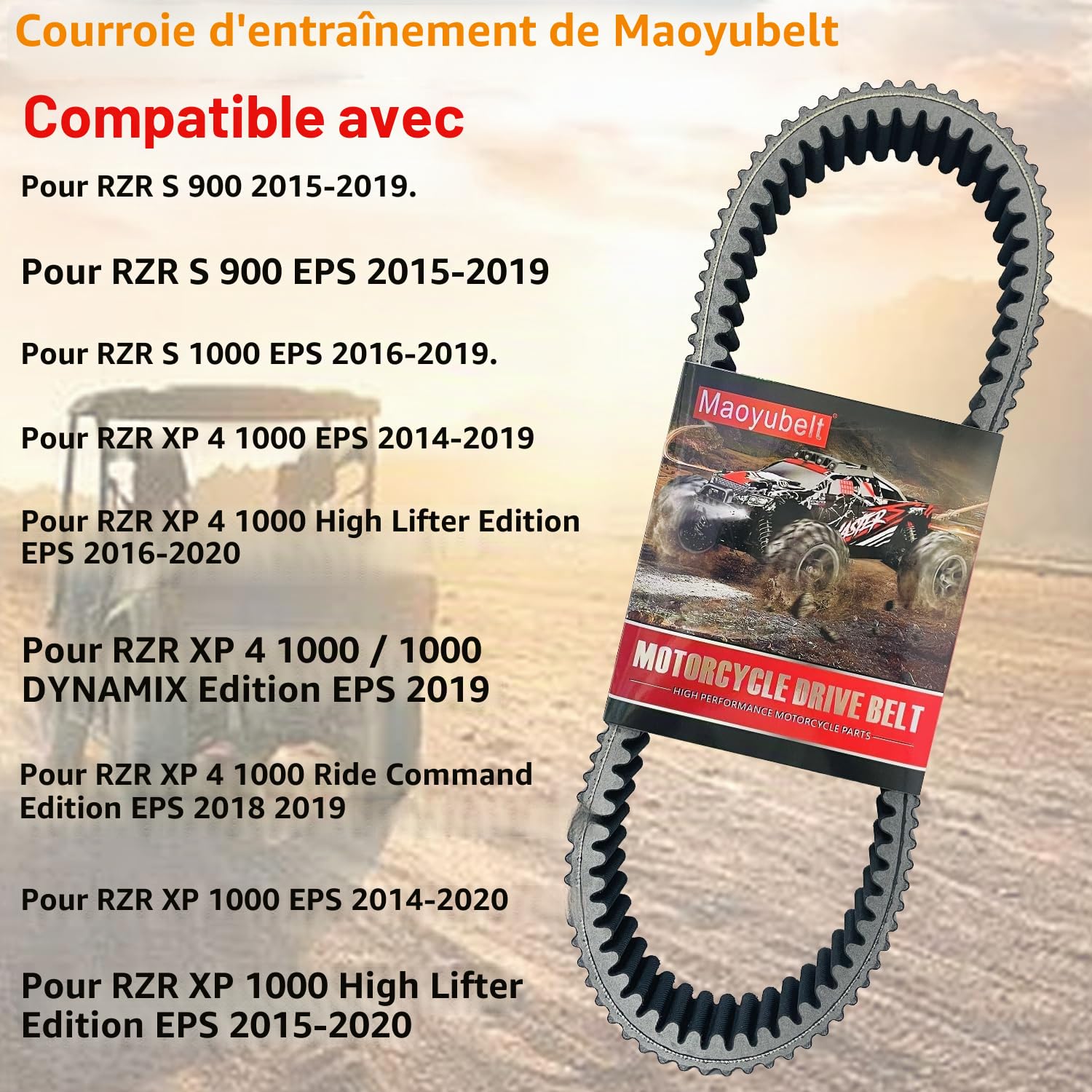 Courroie de transmission 3211180 3211148 Courroie de transmission d'embrayage pour Polaris pour RZR 900 pour Xp 1000 1000xp