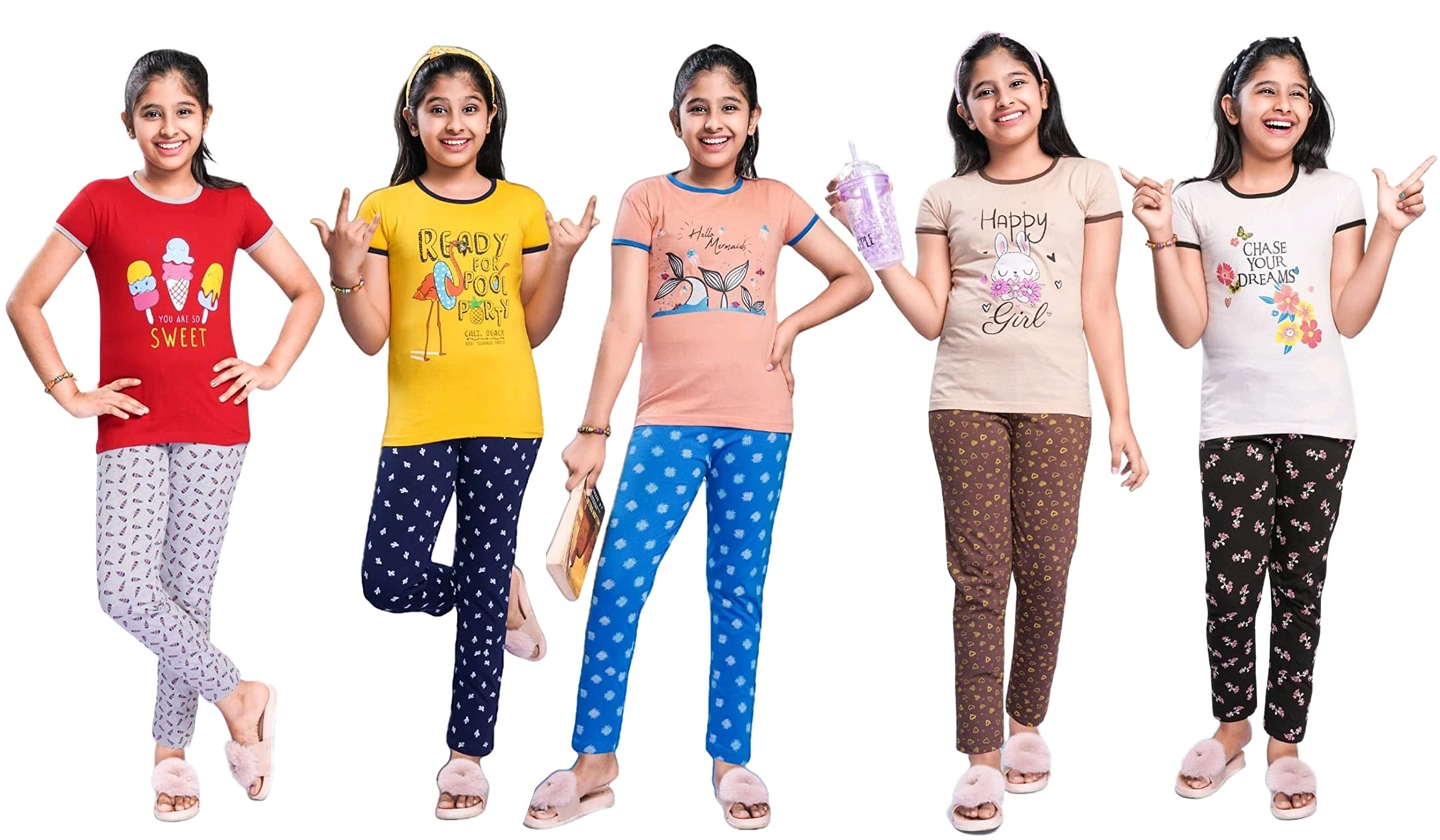 MITWA ENTERPRISES Girl's Cotton Printed Clothing Set