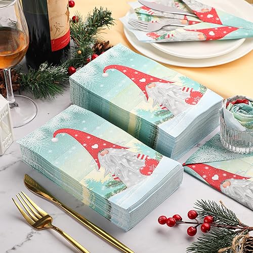 Miniatura 2 de 200 servilletas de Navidad para invitados, gnomos, toalla de mano desechable de Navidad para baño, papel para el hogar, Navidad, invierno,