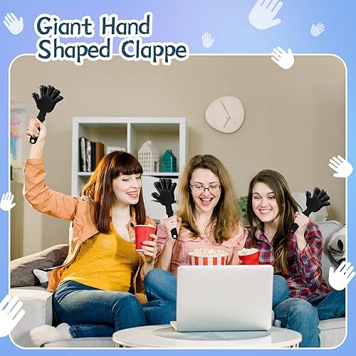 Miniatura 7 de 24 Piezas Aplaudidores de Mano Negros de 7.5 Pulgadas Aplaudidores Generadores de Ruido Regalos de Fiesta Aplaudidor de Fiesta de Plástico para