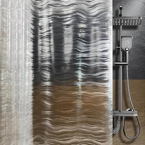 Forro de cortina de ducha de plástico transparente, PEVA, impermeable, ligero, con diseño a rayas, tamaño estándar, 70 x 72 pulgadas, para baño