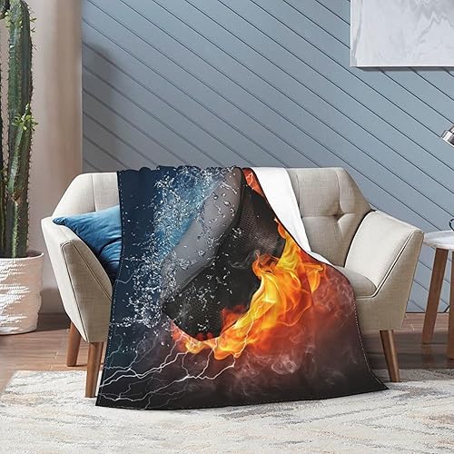 Miniatura 4 de Divertida manta deportiva de hockey súper suave y cálida para niños y hombres, para sofá, dormitorio, sofá, oficina, automóvil, acogedora manta de