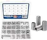 NINDEJIN 880 PCS M2 M3 M4 M5 Stainless Steel Hex Socket Flat Head Screw Bolts Nuts and Washers Assortment Kit with Allen Key