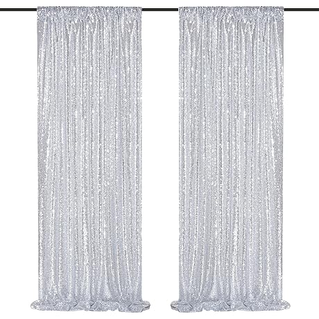 Dazzling Silver Sequin Curtains: A Shimmering Backdrop for Unforgettable Moments