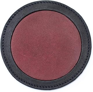 Handmade circle Leather Coaster, Coffee cup leather circle coasters, Vegetable tanned leather circle coasters, 10cm handmade circle coaster