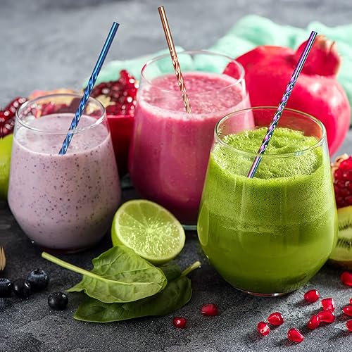 Miniatura 5 de uxcell Pajitas de metal reutilizables de acero inoxidable, 4 pajitas de metal de 8.46 pulgadas de largo x 0.24 pulgadas de ancho para bebidas frías