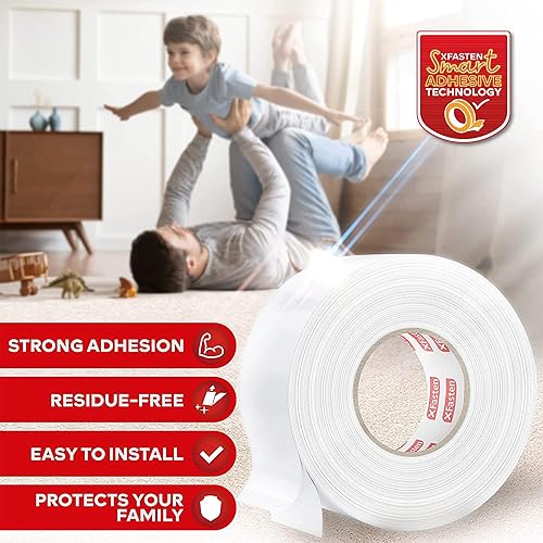Miniatura 2 de XFasten - Cinta adhesiva de doble cara para alfombras, para suelos laminados y de duela, sin residuos, 3 pulgadas x 20 yardas