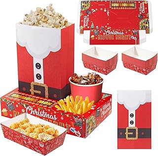 48PCS Christmas Movie Night Party Supplies – 24 Snack Boxes, 12 Food Tra...