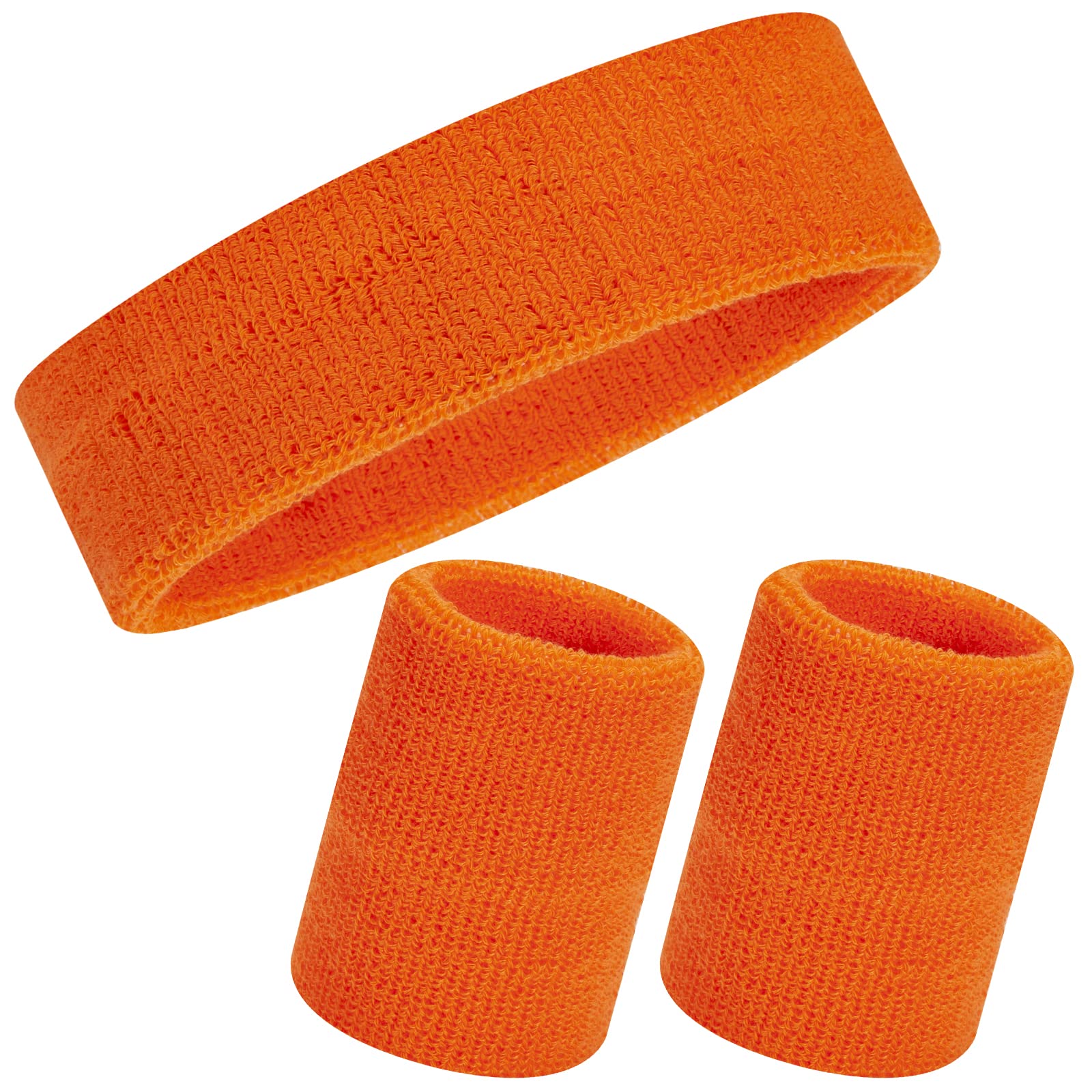 Lot De 3 Bandeaux Sport – 1 Bandeau Front + 2 Brassards, Coton Absorbant, élastique, Pour Running, Yoga, Tennis… - 2