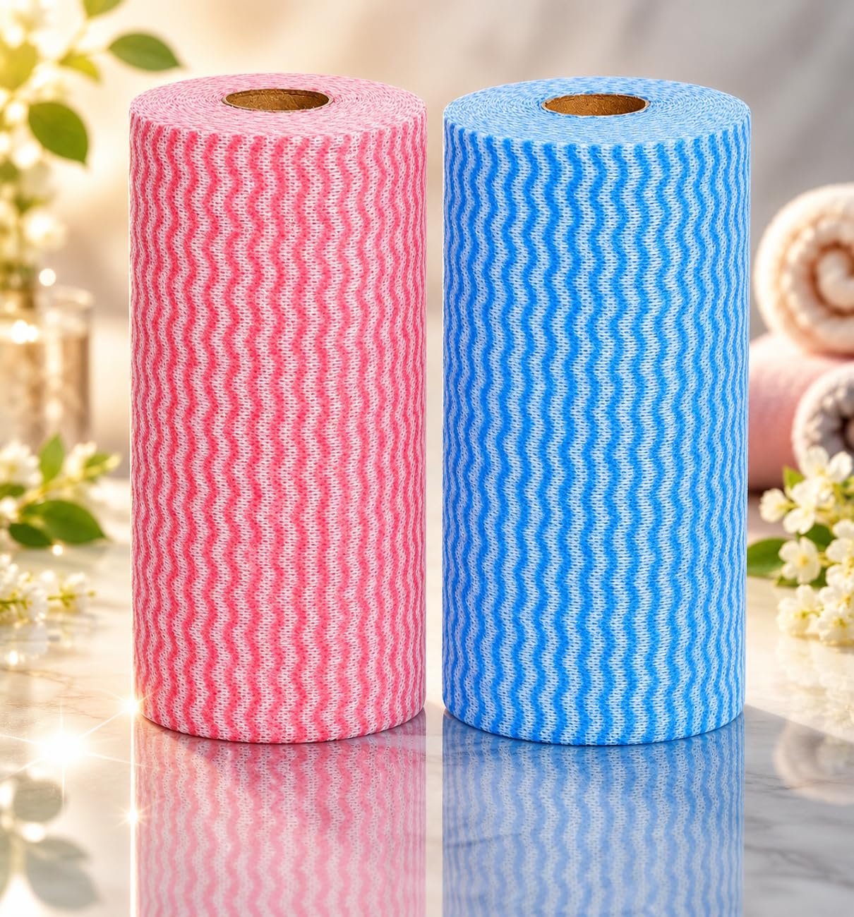 Non-Woven Reusable & Washable Kitchen Towel Roll | Ultra Absorbent, Antimicrobial & Anti-Odour Wipes | Quick Dry Multi-Purpose Cleaning Tissues-image-19