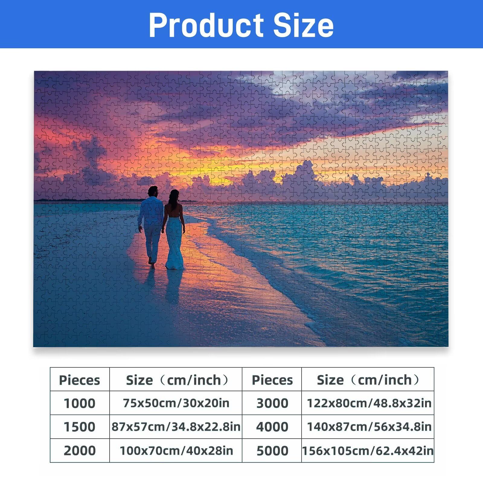 Puzzle Personalizado 1000/1500/2000/3000/4000/5000 Piezas, Puzzle Personalizado con Foto, Rompecabezas Personalizados de Madera con Tu Foto Favorita para Adultos, Regalos para Amigos, Familia, X-305