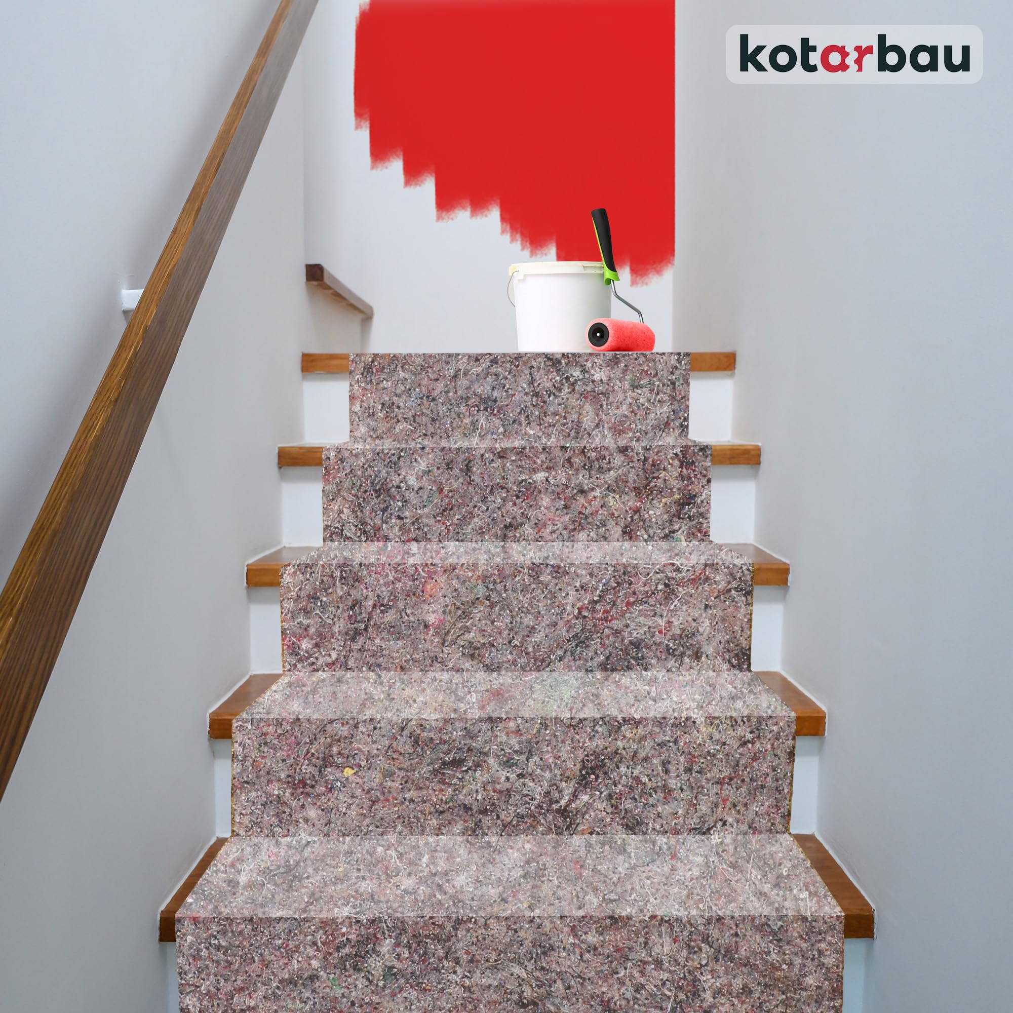KOTARBAU® Malervlies 1 x 50 m Abdeckfolie Maler 220gr/m2 Abdeckvlies mit Durchsickerungsschutz HDPE Filzrolle Malerzubehör Abdeckflies Rolle