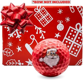 Santa Imprint Novelty Golf Balls 12-Pack:• Tee Off with Festive Santa Claus Cheer - Comes with Red Christmas Packaging!