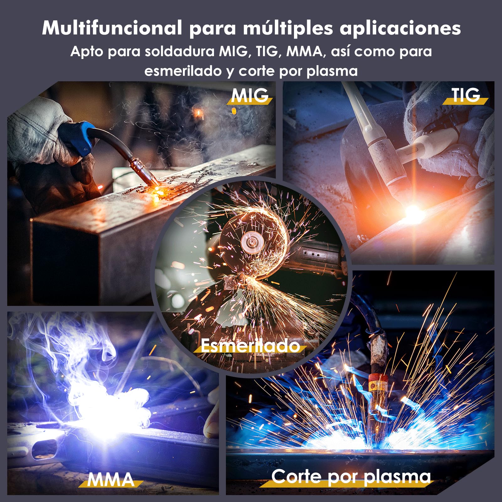 Careta Soldar Automática True-Color – 0,3 ms de oscurecimiento, Solar y batería, Careta de soldar, DIN 4/9–13, 93×43 mm – Máscara soldar Ligera para MIG TIG MMA ARC, H-11