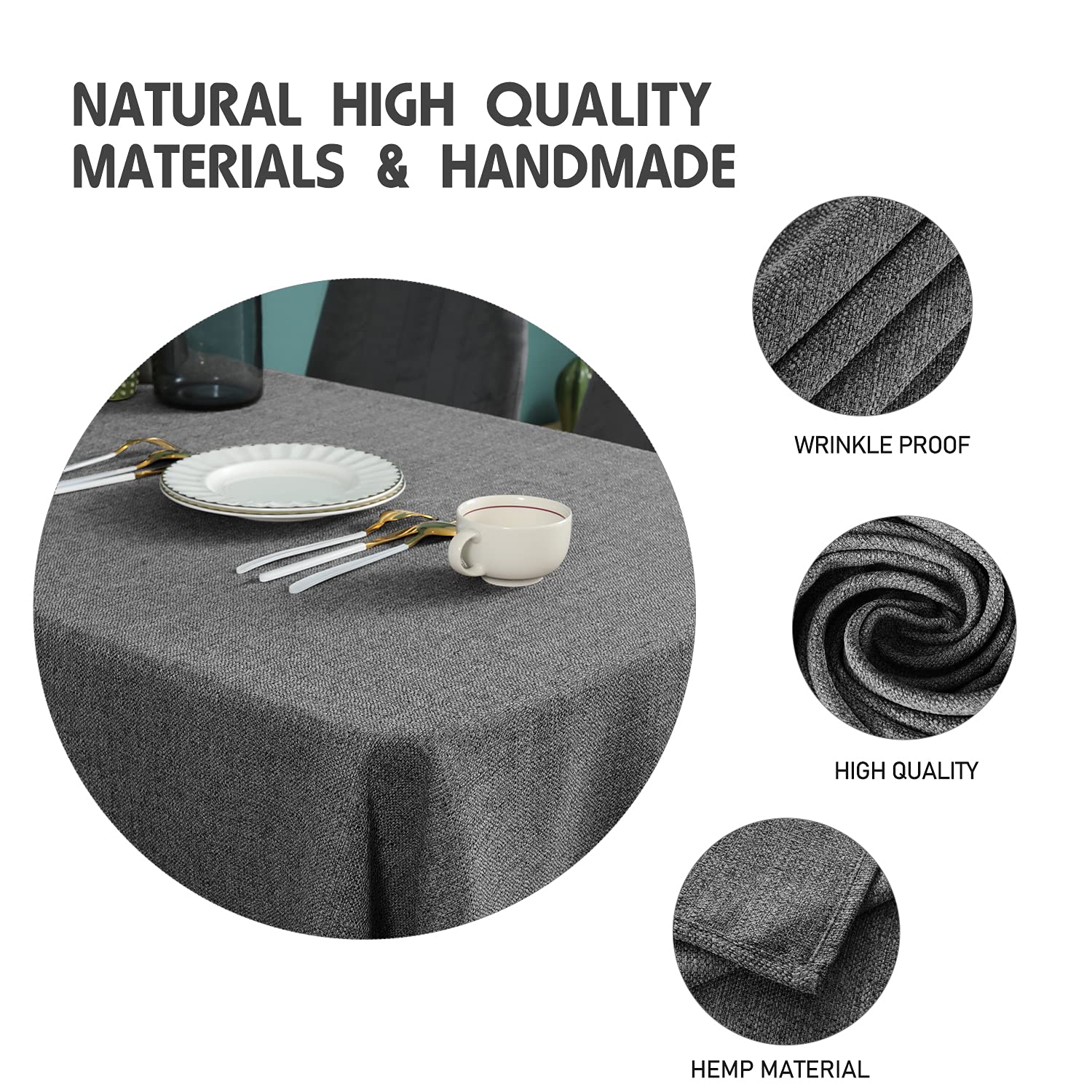 Amazon｜SEASHORE TREE テーブルクロス おしゃれ 140x240cm 類麻 食卓