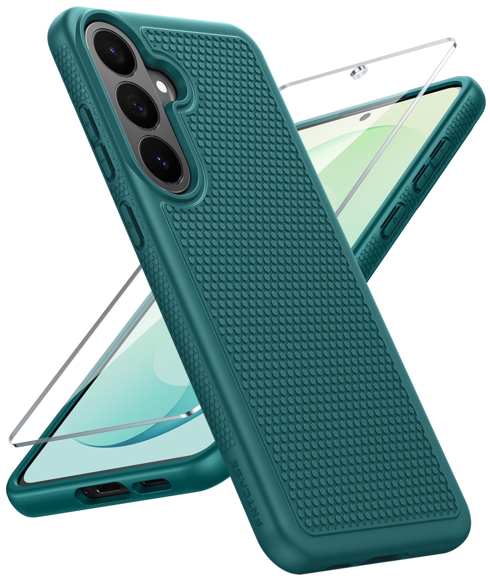 FNTCASE for Samsung Galaxy S26-FE Case: Non Slip TPU Military Grade Green