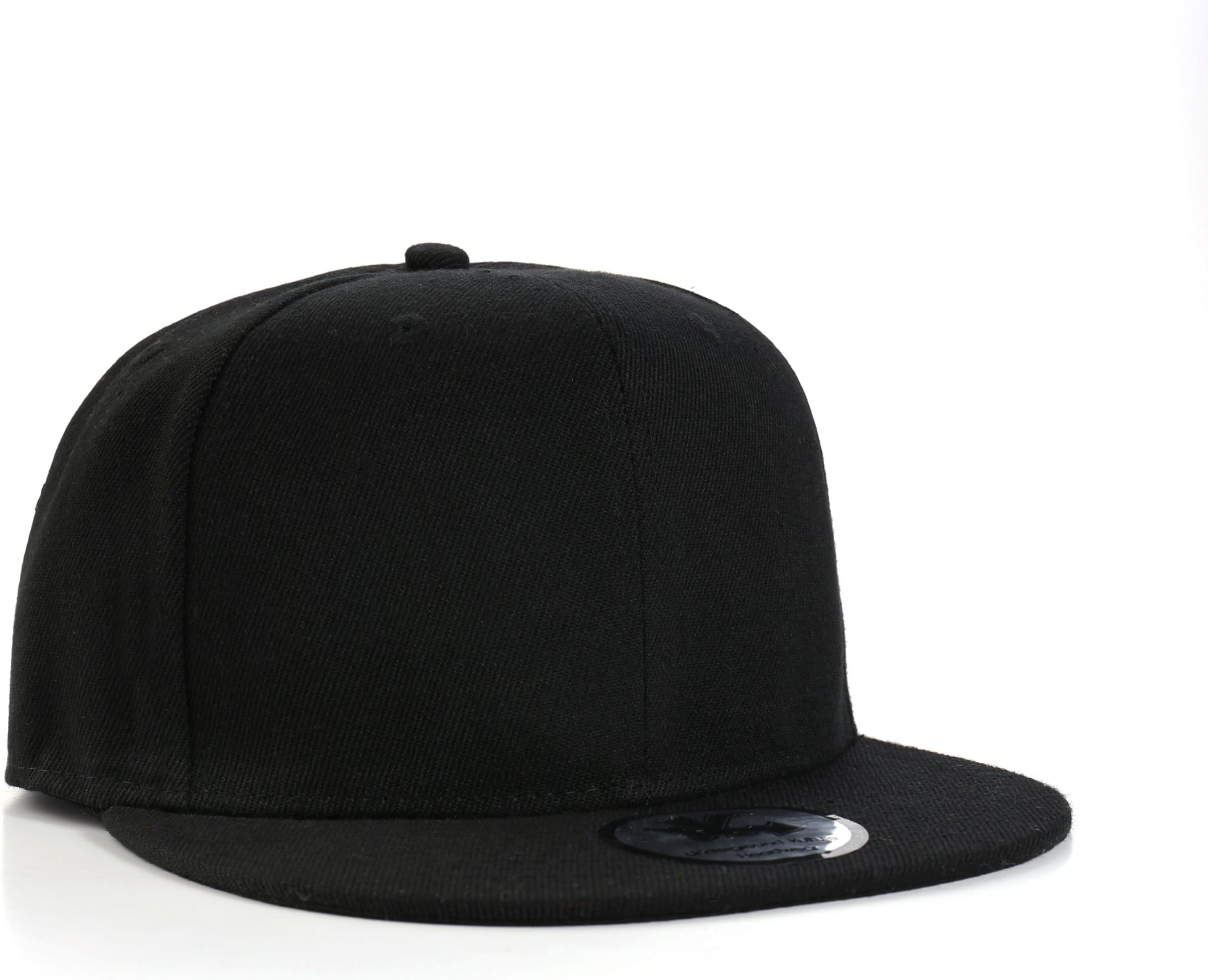 Underground Kulture Plain Flat Peak Snapback Baseball Cap Black