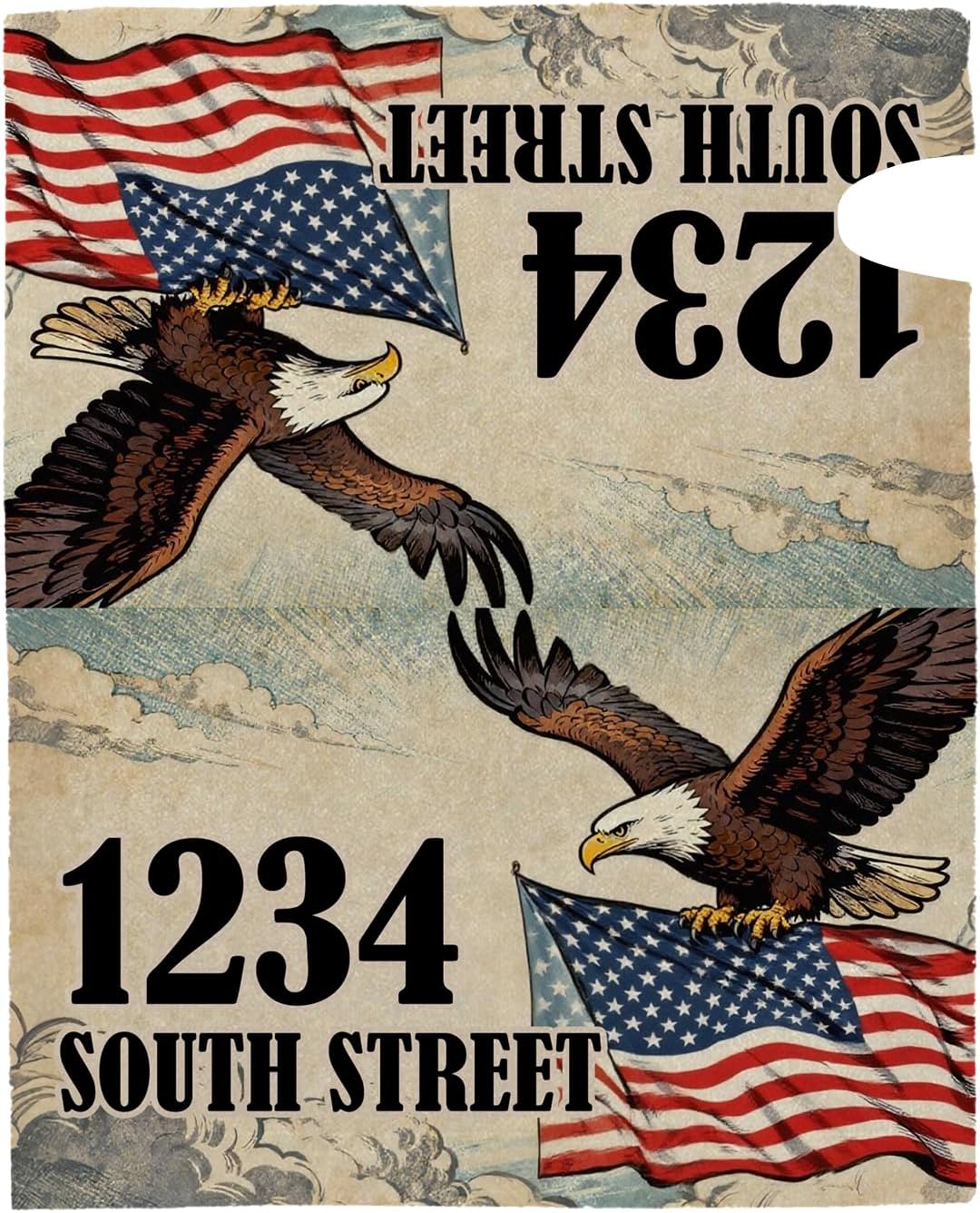 American Flag Eagle Mailbox Covers Magnetic Custom Personalized Address Patriotic Welcome Mail Wraps Customized Post Letter Box Cover for Holiday Home Outdoor Garden Yard Decor Standard Size 18"x 21"