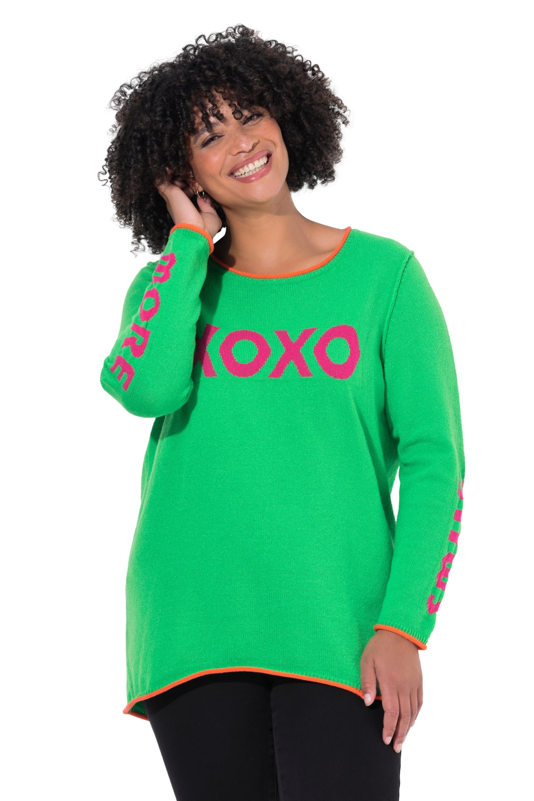Angel of Style Damen große Größen Übergrößen Plus Size Pullover, Straight Fit, Statement, offenkantig 844494