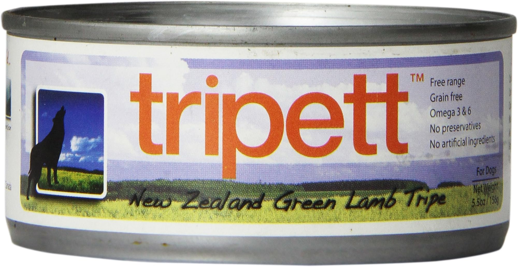 Petkind 328024 Tripett New Zealand Green Lamb Tripe For Pets, 5.5-Ounce Can, (Pack Of 24)