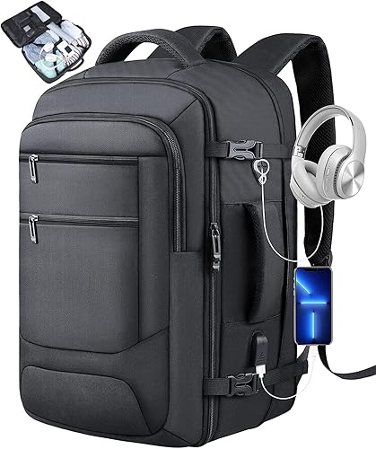 Miniatura 1 de Lapsouno Mochila de transporte, mochila de viaje, mochila de equipaje de mano expandible de 40 L para viajes, mochila de equipaje grande aprobada