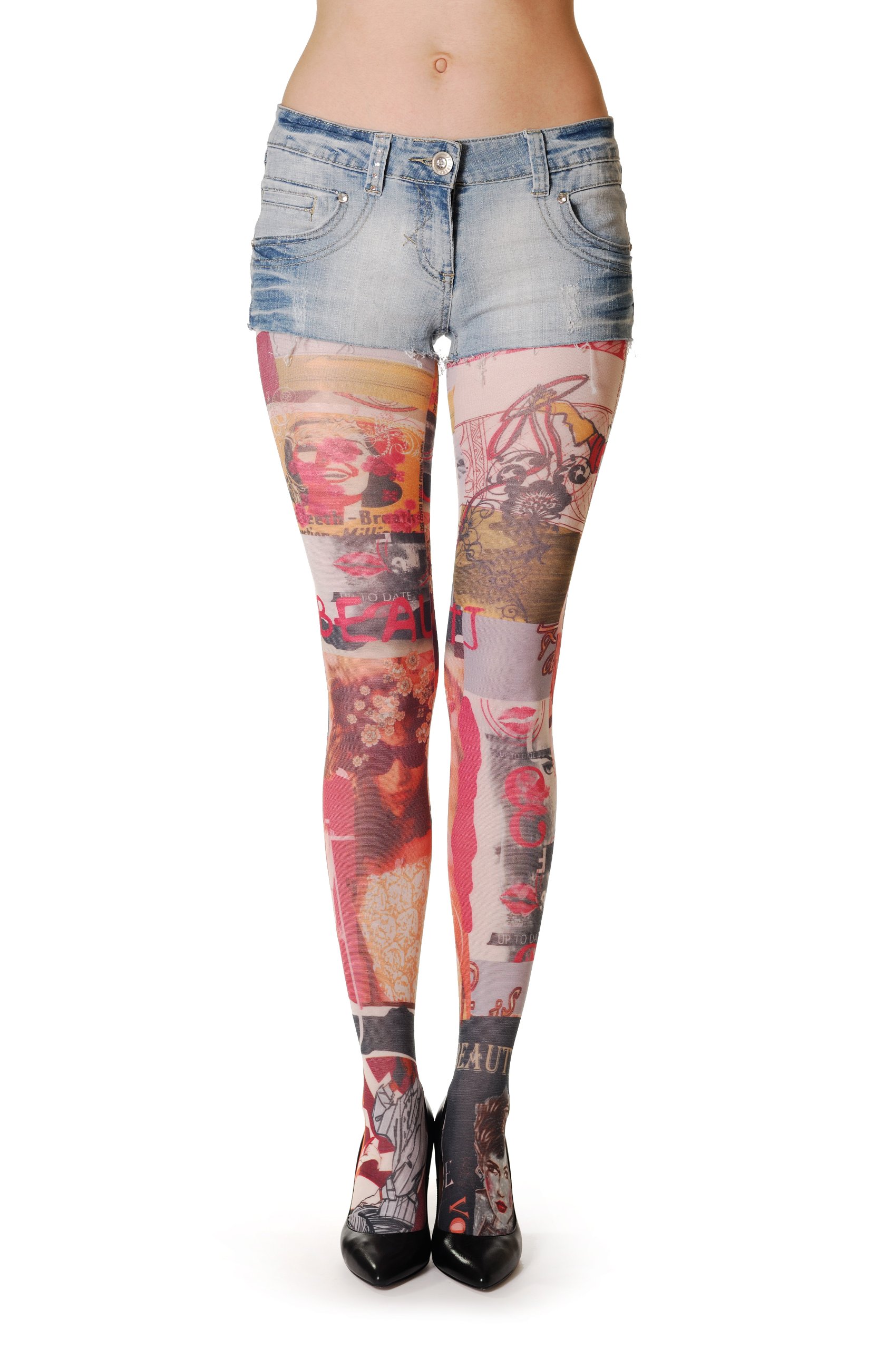 LissKiss Beauty Magazine - Multicoloured Printed Designer Opaque Tights