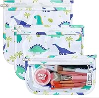 Vista 13 de Bolsa de aseo aprobada por la TSA, juego de 3 bolsas de viaje transparentes para artículos de aseo de tamaño de cuarto de galón con cierre