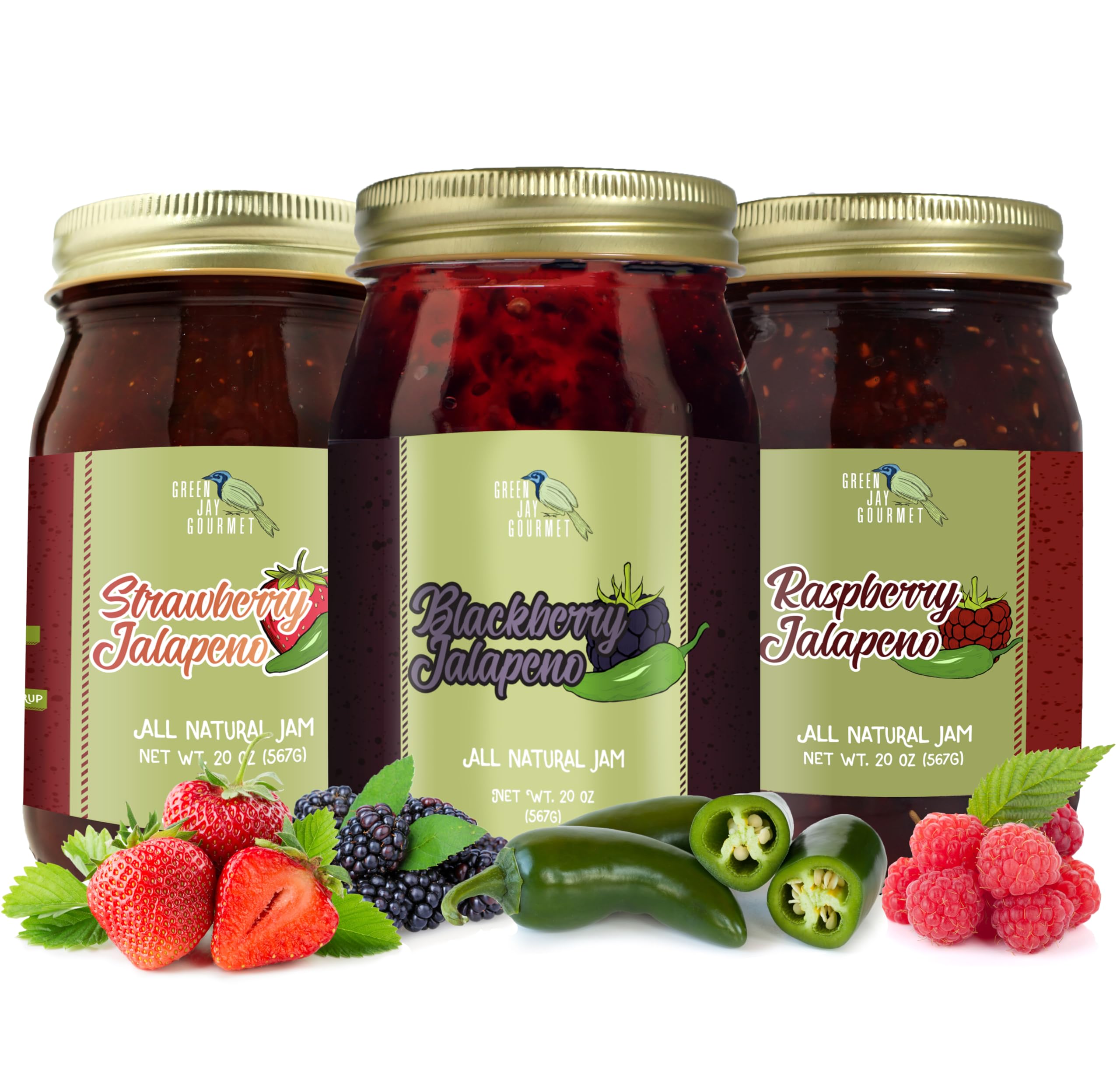 Amazon.com: Green Jay Gourmet Spicy Jam Variety Pack - All-Natural