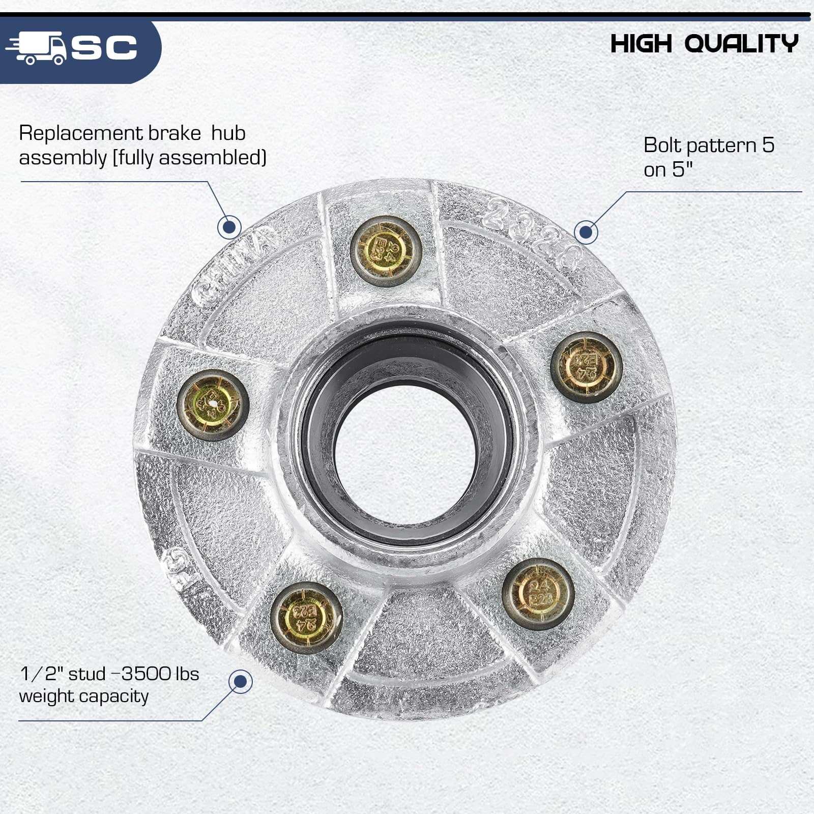 5 Lug Trailer Hub Boat Trailer Idler Hub Kits 5 On 45 Bolt Pattern 
