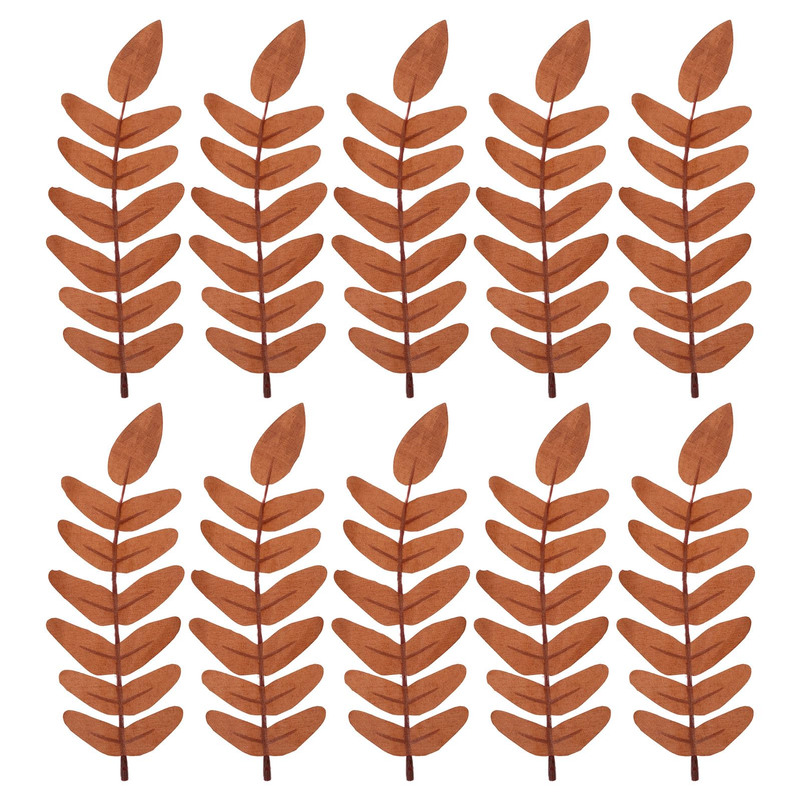 PATIKIL7"x3" Artificial Green Leaves, 10 Pcs Fake Shrubs Leaves Faux Silk Greenery Leaves Simulation Flower Leaf for Home Office Decor, Brown